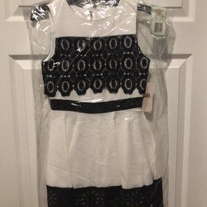 GB Girls Size 8 Black & White Dress